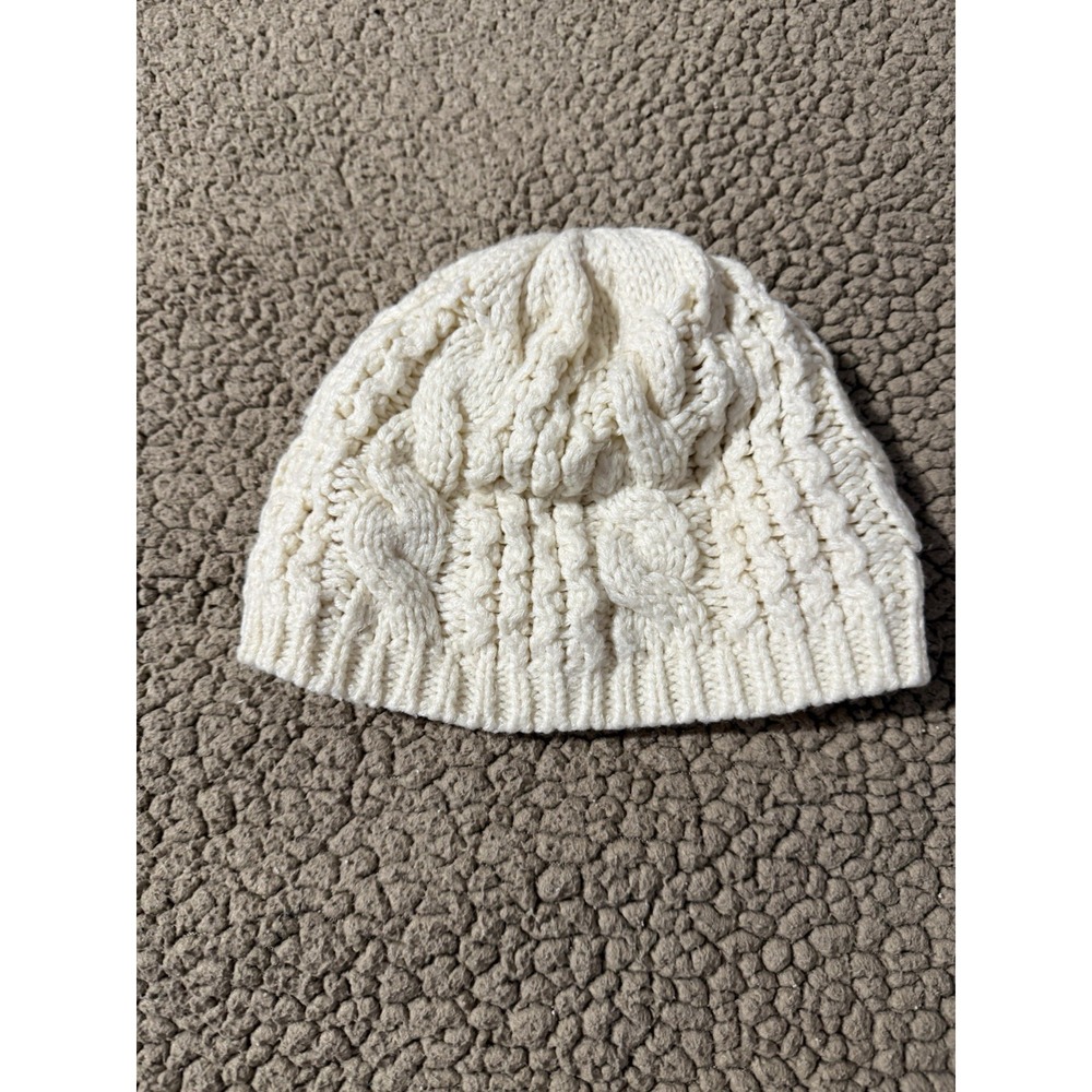 Women's The North Face Fleece Lined Cream Knit Beanie - One Size - Picture 8 of 9